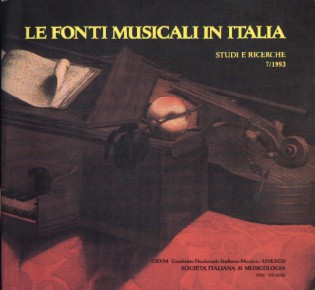copertina Fonti musicali in Italia. Studi e ricerche